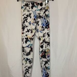 Nike White Multi-Colour Floral Leggings